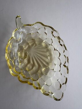 Vintage Yellow Glass Grape Decorative Bowl